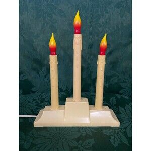 Vintage 3-Light Candolier Christmas Holiday Electric Candles uses C7 bulbs